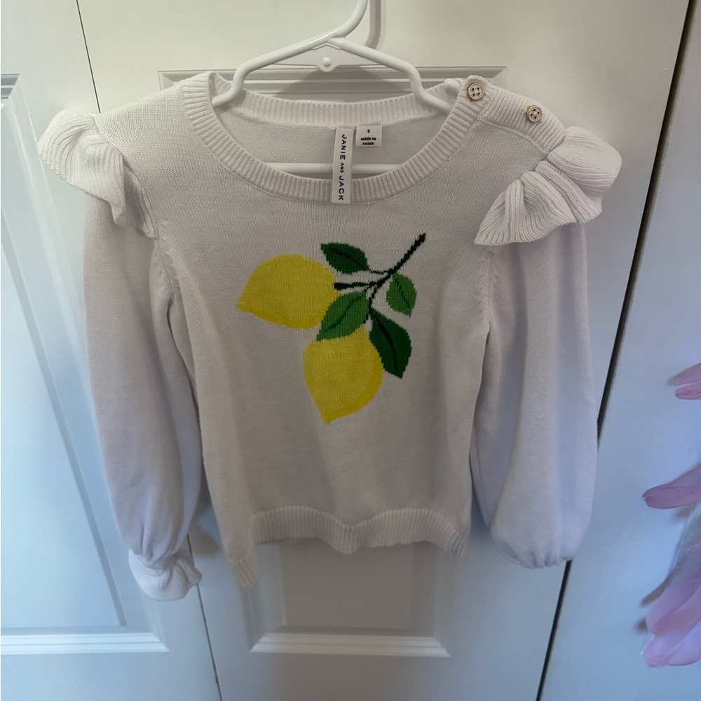 White Sweater with Lemon Design